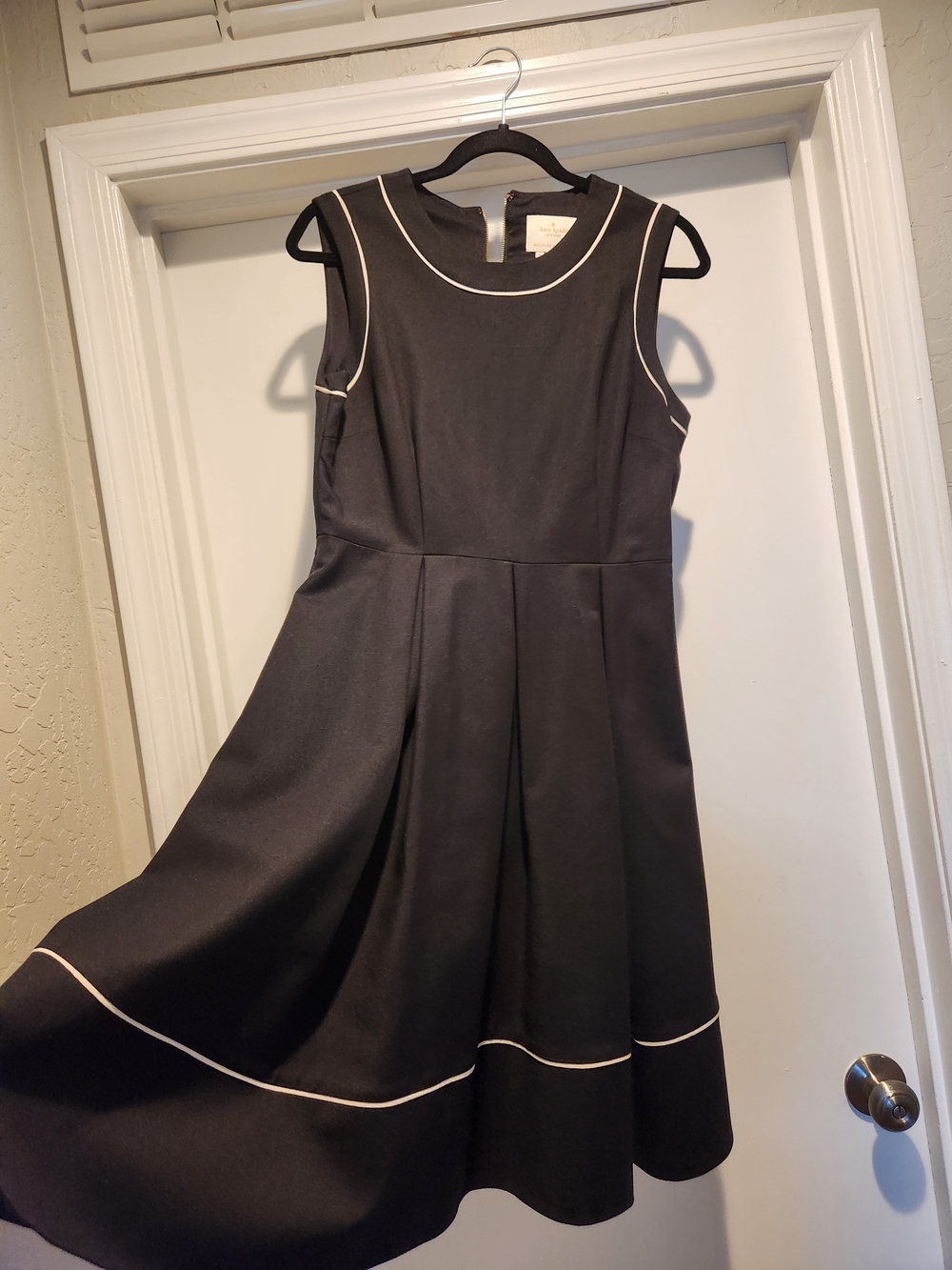 Kate Spade Black Dress with White Piping